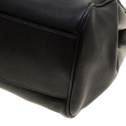 Pre Owned Dolce and Gabbana Black Leather Large Miss Sicily Tote