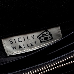 Pre Owned Dolce and Gabbana Black Leather Disco Clutch 