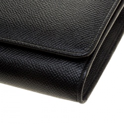 Pre Owned Dolce and Gabbana Black Leather Disco Clutch 