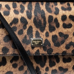 مملوكة مسبقًا حقيبة يد مع محفظة دولتشي أند غابانا مي سيسيلي صغيرة جلد لامع طباعة فهد خضراء