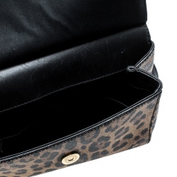 مملوكة مسبقًا حقيبة يد مع محفظة دولتشي أند غابانا مي سيسيلي صغيرة جلد لامع طباعة فهد خضراء