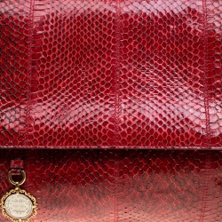 مملوكة مسبقًا Dolce and Gabbana Red Python Medium Miss Sicily Top Handle Bag