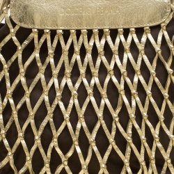 Pre Owned Dolce and Gabbana Metallic Gold Woven Leather Hobo