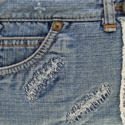 Pre Owned Dolce and Gabbana Blue/White Denim and Leather Shoulder Bag