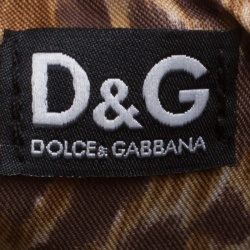 Pre Owned Dolce and Gabbana Blue/White Denim and Leather Shoulder Bag