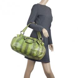 مملوكة مسبقًا Dolce and Gabbana Green Snakeskin East West Bag