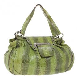 مملوكة مسبقًا Dolce and Gabbana Green Snakeskin East West Bag