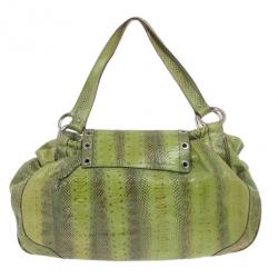 مملوكة مسبقًا Dolce and Gabbana Green Snakeskin East West Bag