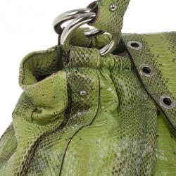مملوكة مسبقًا Dolce and Gabbana Green Snakeskin East West Bag