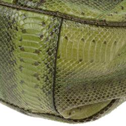 مملوكة مسبقًا Dolce and Gabbana Green Snakeskin East West Bag