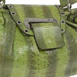 مملوكة مسبقًا Dolce and Gabbana Green Snakeskin East West Bag