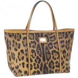 مملوكة مسبقًا Dolce and Gabbana Leopard Print Miss Escape Tote