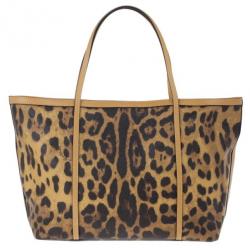 مملوكة مسبقًا Dolce and Gabbana Leopard Print Miss Escape Tote