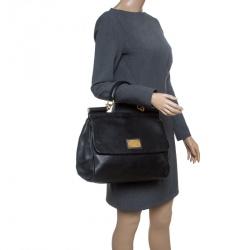 مملوكة مسبقًا حقيبة يد دولتشي أند غابانا ميس سيسيلي كبيرة جلد برتقالية