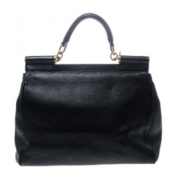 مملوكة مسبقًا حقيبة يد دولتشي أند غابانا ميس سيسيلي كبيرة جلد برتقالية