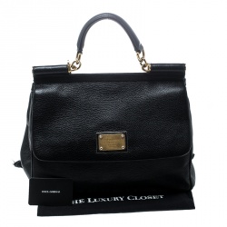 مملوكة مسبقًا حقيبة يد دولتشي أند غابانا ميس سيسيلي كبيرة جلد برتقالية