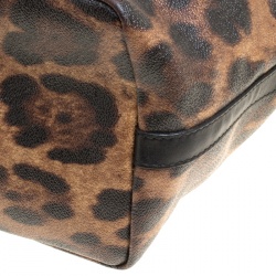 Pre Owned حقيبة يد دولتشي أند غابانا كانفاس مقوى طباعة فهد