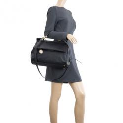 مملوكة مسبقًا Dolce and Gabbana Black Calfskin Large Sicily Tote