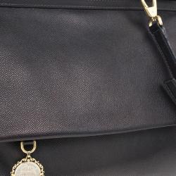 مملوكة مسبقًا Dolce and Gabbana Black Calfskin Large Sicily Tote