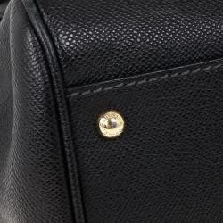 مملوكة مسبقًا Dolce and Gabbana Black Calfskin Large Sicily Tote