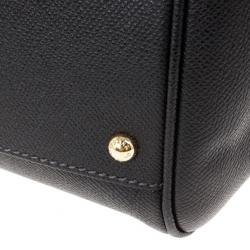 مملوكة مسبقًا Dolce and Gabbana Black Calfskin Large Sicily Tote