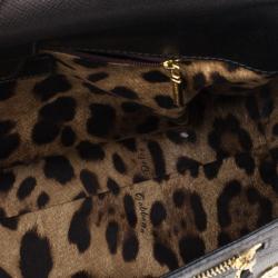 مملوكة مسبقًا Dolce and Gabbana Black Calfskin Large Sicily Tote