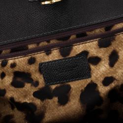 مملوكة مسبقًا Dolce and Gabbana Black Calfskin Large Sicily Tote