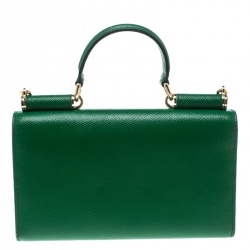 Pre Owned محفظة دولتشي أند غابانا سيسيلي جلد أخضر بسلسلة