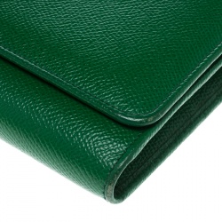 Pre Owned محفظة دولتشي أند غابانا سيسيلي جلد أخضر بسلسلة