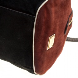 Pre Owned Dolce and Gabbana Suede and Python Miss Oleander Satchel