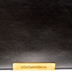 مملوكة مسبقًا حقيبة كلتش دولتشي أند غابانا جلد رمادية ميتالك