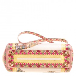 مملوكة مسبقًا Dolce and Gabbana Multicolor Fan Foulard Printed Leather Medium Miss Sicily Top Handle Bag