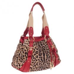 مملوكة مسبقًا Dolce and Gabbana Leopard Print Canvas Bag
