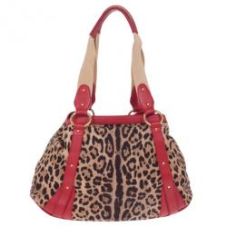 مملوكة مسبقًا Dolce and Gabbana Leopard Print Canvas Bag
