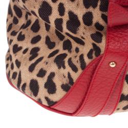 مملوكة مسبقًا Dolce and Gabbana Leopard Print Canvas Bag