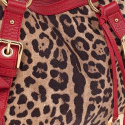 مملوكة مسبقًا Dolce and Gabbana Leopard Print Canvas Bag