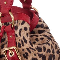 مملوكة مسبقًا Dolce and Gabbana Leopard Print Canvas Bag