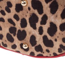 مملوكة مسبقًا Dolce and Gabbana Leopard Print Canvas Bag
