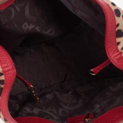 مملوكة مسبقًا Dolce and Gabbana Leopard Print Canvas Bag