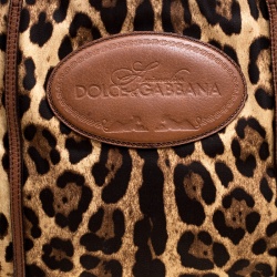 Pre Owned Dolce and Gabbana Leopard Print  Fabric Animalier Shopper Tote