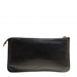 مملوكة مسبقًا Dolce and Gabbana Black Leather Wristlet Clutch