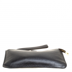 مملوكة مسبقًا Dolce and Gabbana Black Leather Wristlet Clutch