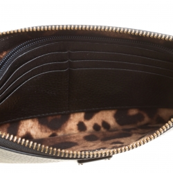 مملوكة مسبقًا Dolce and Gabbana Black Leather Wristlet Clutch