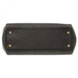 Pre Owned Dolce and Gabbana Brown Leather Medium Miss Sicily Tote