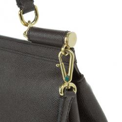 Pre Owned Dolce and Gabbana Brown Leather Medium Miss Sicily Tote