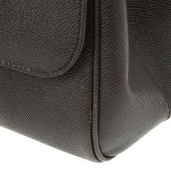 Pre Owned Dolce and Gabbana Brown Leather Medium Miss Sicily Tote