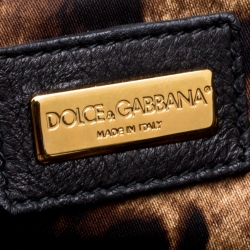 Pre Owned Dolce & Gabbana Black Deer Skin Leather Shopper Tote