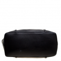 Pre Owned Dolce & Gabbana Black Deer Skin Leather Shopper Tote