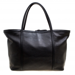 Pre Owned Dolce & Gabbana Black Deer Skin Leather Shopper Tote