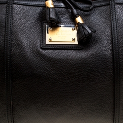 Pre Owned Dolce & Gabbana Black Deer Skin Leather Shopper Tote